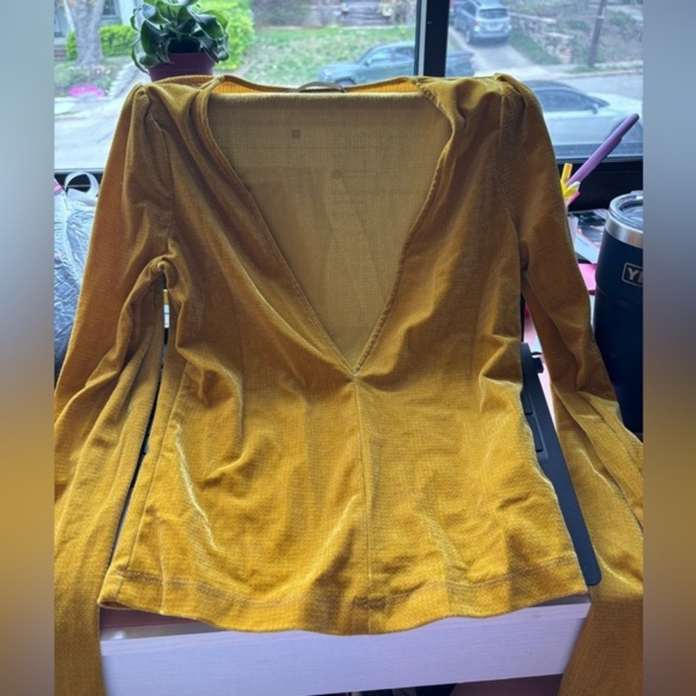Urban Outfitters Top Gold Velvet Small